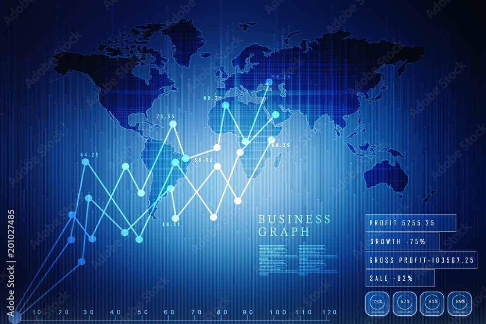 2d rendering Stock market online business concept. business Graph 2d rendering Stock market online business concept. business Graph