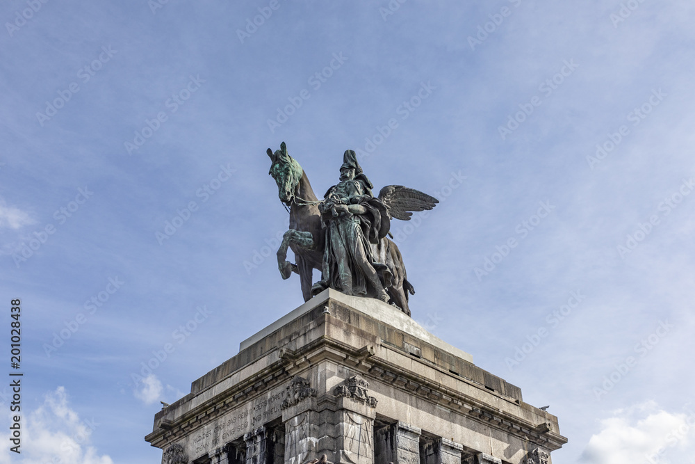 Monument to Kaiser Wilhelm I (Emperor William) on Deutsches Ecke (German Corner) in Koblenz, Germany.