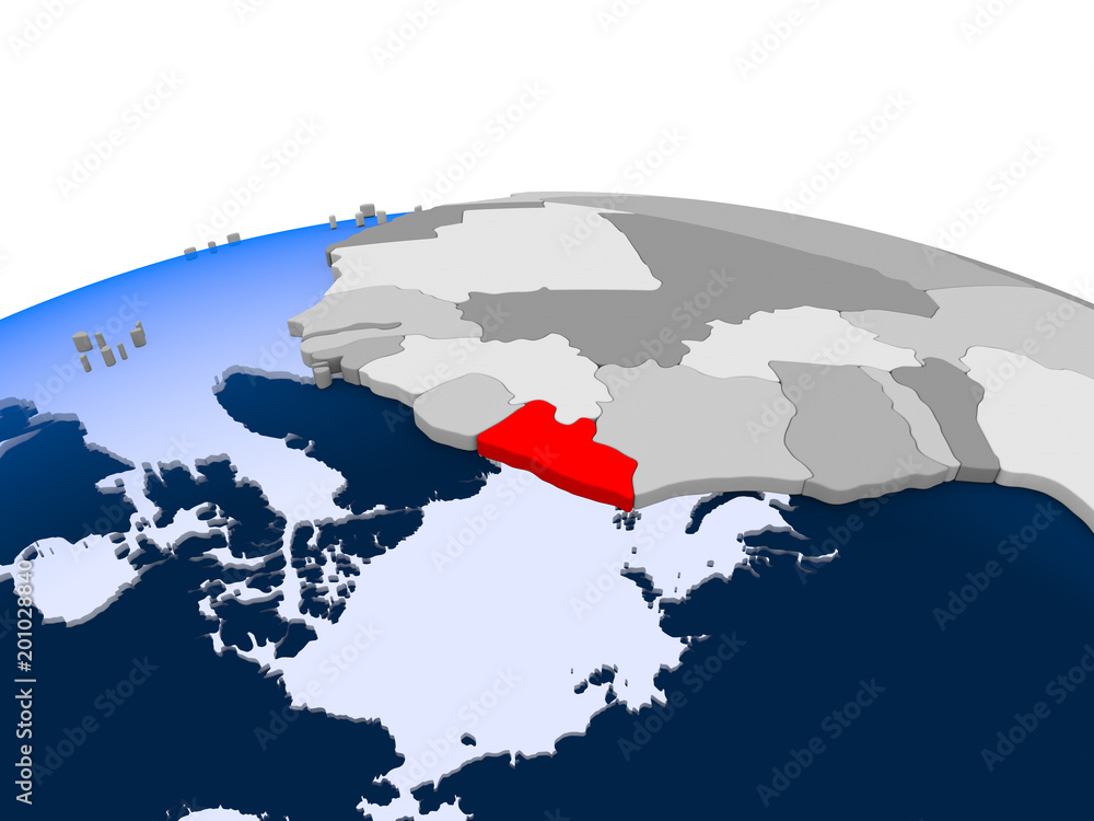 Sierra Leone on political globe
