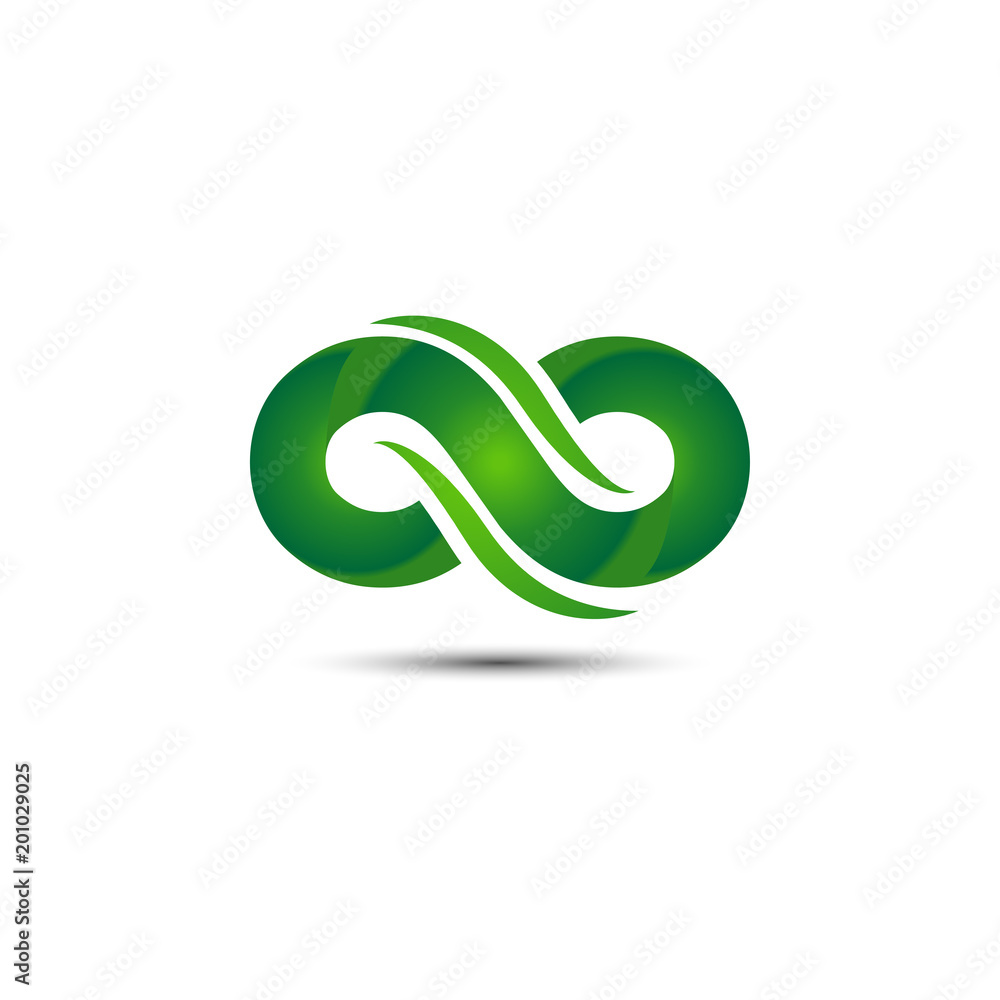 Green infinity logo icon design template vector Green infinity logo icon design template vector