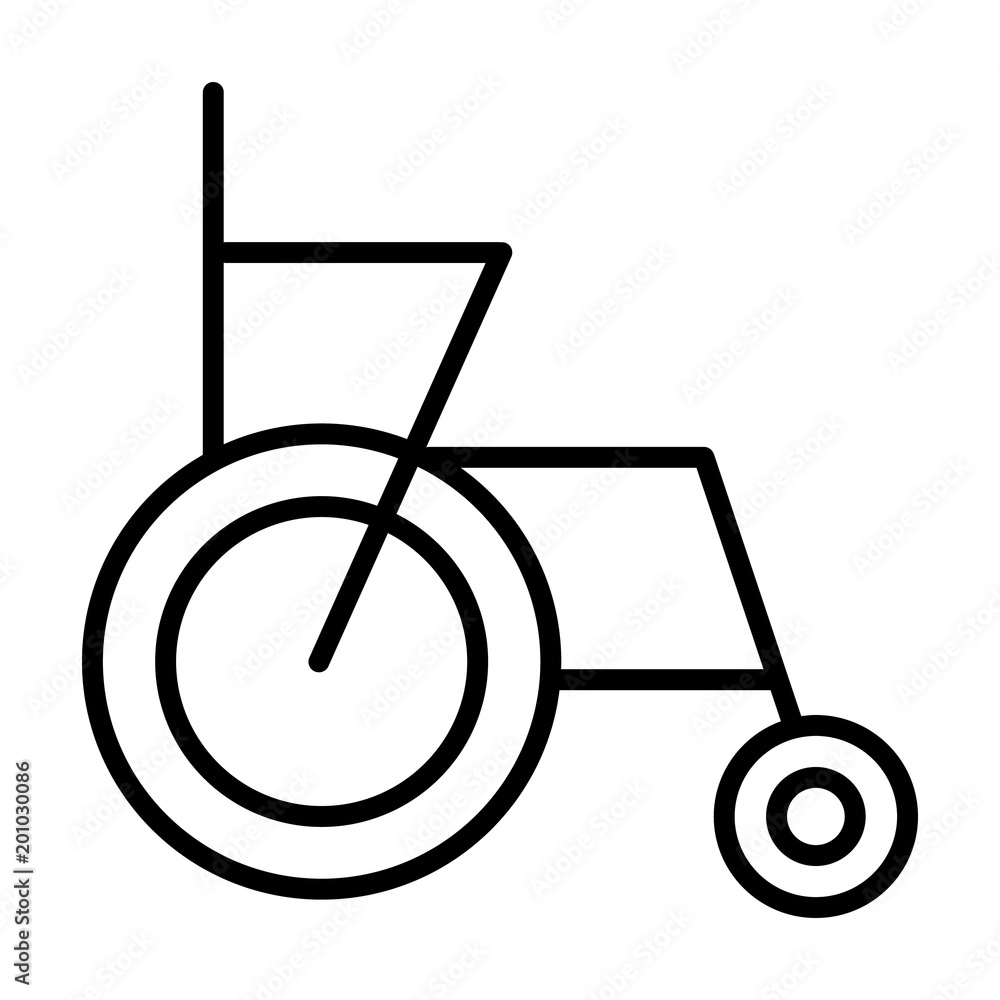 Wheelchair Line Icon.Vector Simple 96x96 Pictogram Wheelchair Line Icon.Vector Simple 96x96 Pictogram