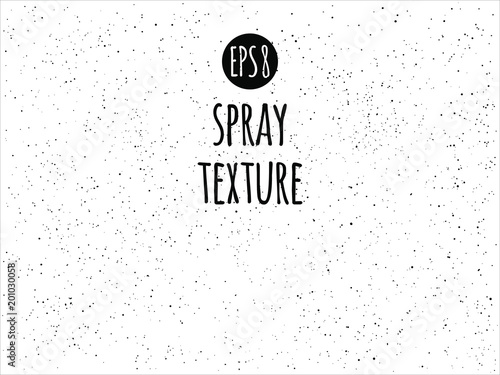 Spray, specks, flecks texture vector background. Black and white grunge monochrome template. Tiny uneven ink spots, dots, speckles, splashes, flakes, blobs pattern.