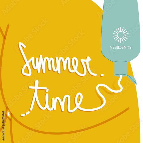 SUMMER TIME. Sunbathing with protection. Enjoying the summer. It's vacation time.