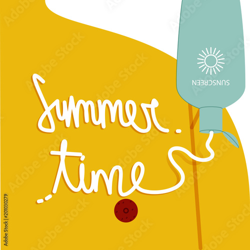 SUMMER TIME. Sunbathing with protection. Enjoying the summer. It's vacation time.