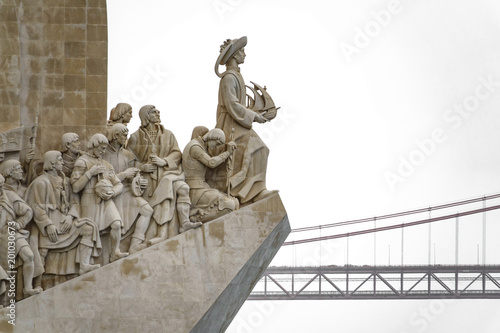 Monumento aos Descobrimentos and 25th april bridge photo