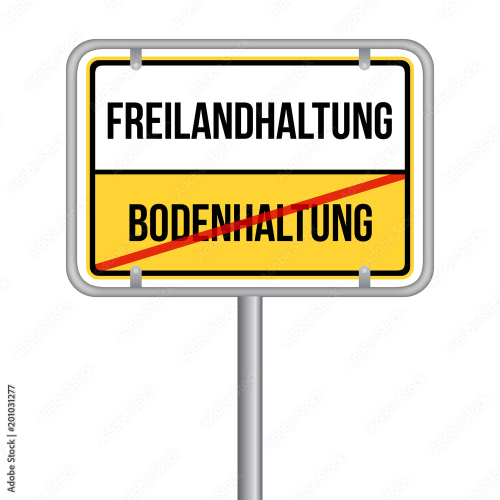 Eier aus Freilandhaltung Schild - Gegen Bodenhaltung - Isoliert Vektor Eps10. Eier aus Freilandhaltung Schild - Gegen Bodenhaltung - Isoliert Vektor Eps10.