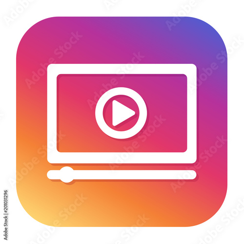 Free Download Media Player icon with hipster button. Video button. Streaming symbol. - GFXLoad