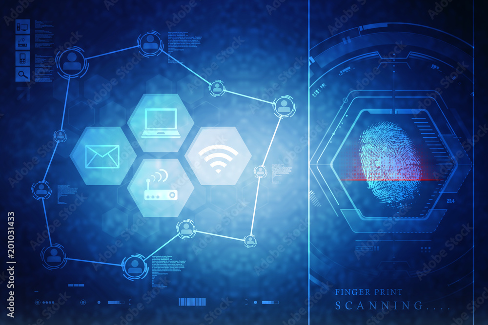 Fingerprint Scanning Technology Concept 2d Illustration Fingerprint Scanning Technology Concept 2d Illustration