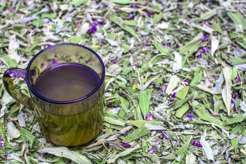 Dry fermented tea of fireweed (Chamerion angustifolium) also known as great willowherb or rosebay willowherb. Traditional Russian Koporye Tea (Ivan Chai). Useful herbal tea photo