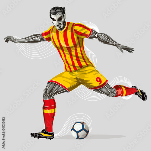 Soccer player with graphic trails © trattieritratti