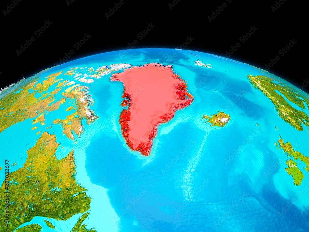 Greenland in red
