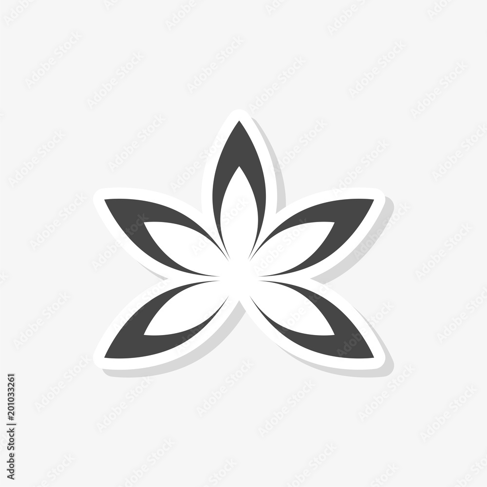 Lotus plant, Lotus silhouette sticker, simple vector icon