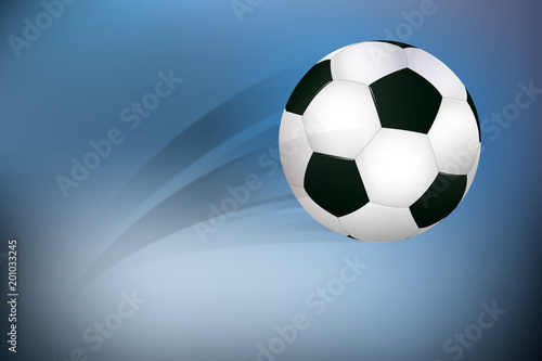 Fußball fliegt durch das Stadion