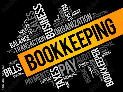 Bookkeeping word cloud collage, business concept background