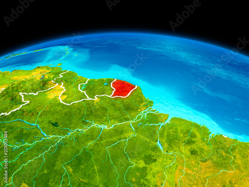 French Guiana in red