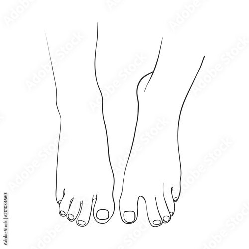 hand drawn women foot