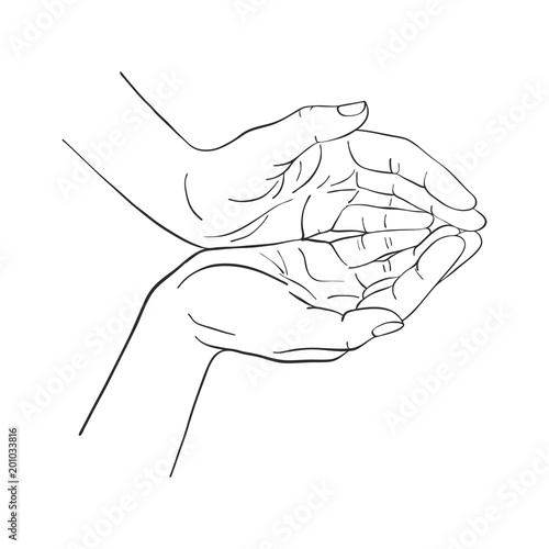hand drawn woman hands