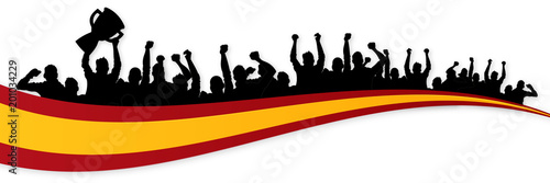 Fans hinter Flagge - Panorama - Spanien