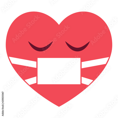 Herz Emoji krank - Maske