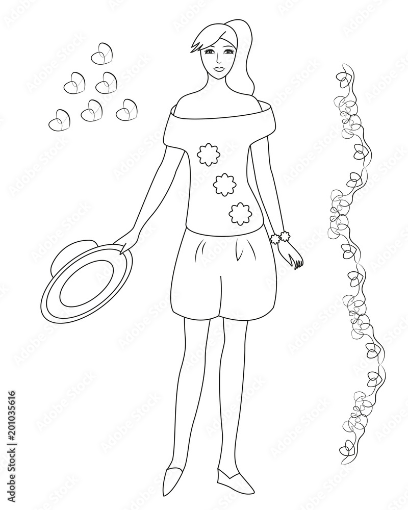 Girl Shorts Coloring Pages