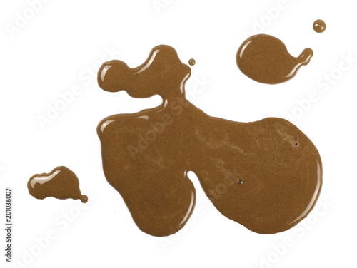 Sprayed mud drops, poured out isolated on white background