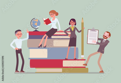 Teachers group at giant books