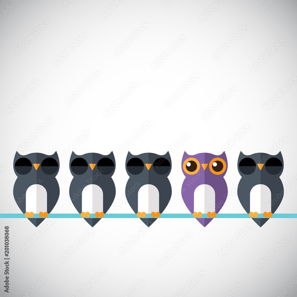 © madedee - Think differently - Being different, standing out from the crowd -The graphic of owl also represents the concept of individuality , confidence, uniqueness, innovation, creativity. © madedee - Think differently - Being different, standing out from the crowd -The graphic of owl also represents the concept of individuality , confidence, uniqueness, innovation, creativity.