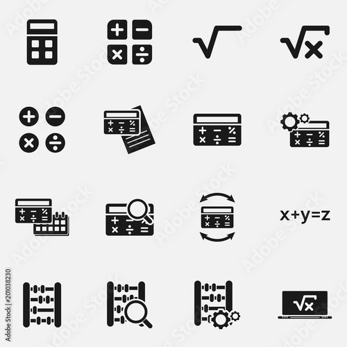 Set of calculating vector icons.