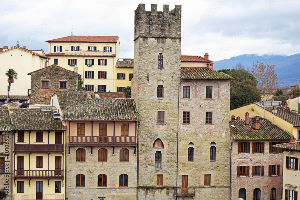 Ancient buildings of Arezzo taken from the Big Square - Tuscany - Italy