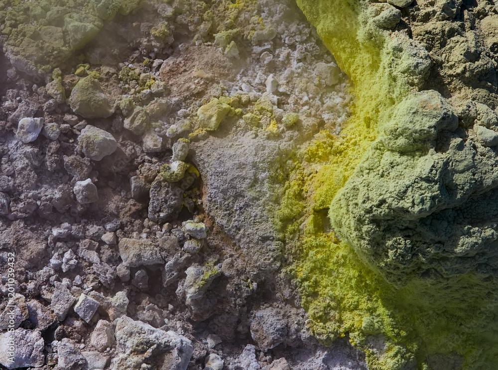 Sulphur gas coming out of the edge of the volcanic crater on the Vulcano island in the Aeolian islands, Sicily, Italy
Sulphur gas coming out of the edge of the volcanic crater on the Vulcano island in the Aeolian islands, Sicily, Italy