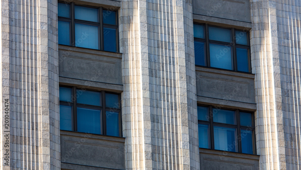 Windows in the building as a background