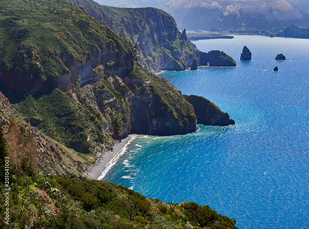Fototapeta premium Quattrocchi seascape in Lipari, Aeolian islands, Sicily, Italy