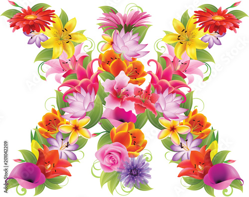 Flower beautiful letter, the 8th in the Russian alphabet
