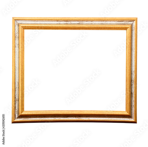 Antique gold vintage photo frames isolated on white background with copy space and  clipping path.