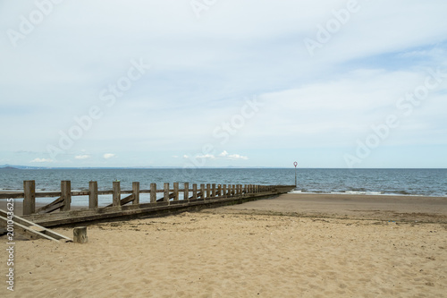 Wooden Groynes Pillars at Beach