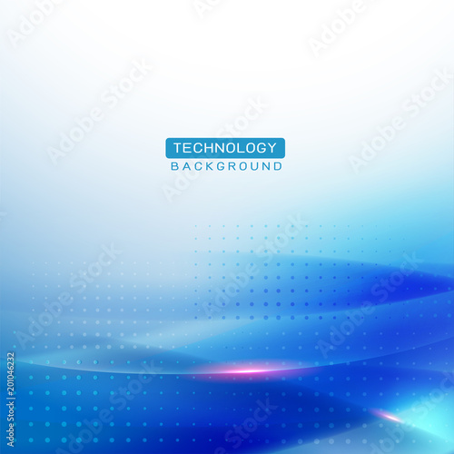 Abstract technology concept background with blue transparent and lighting.