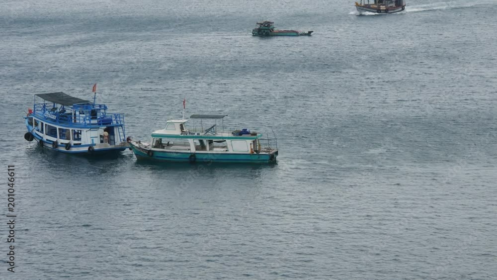 The fishing ship offshore moving to harvesting on the ocean. Royalty high-quality free stock footage of fishing boat offshore The fishing ship offshore moving to harvesting on the ocean. Royalty high-quality free stock footage of fishing boat offshore