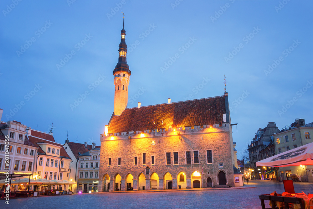 Town Hall of Tallinn at Dusk