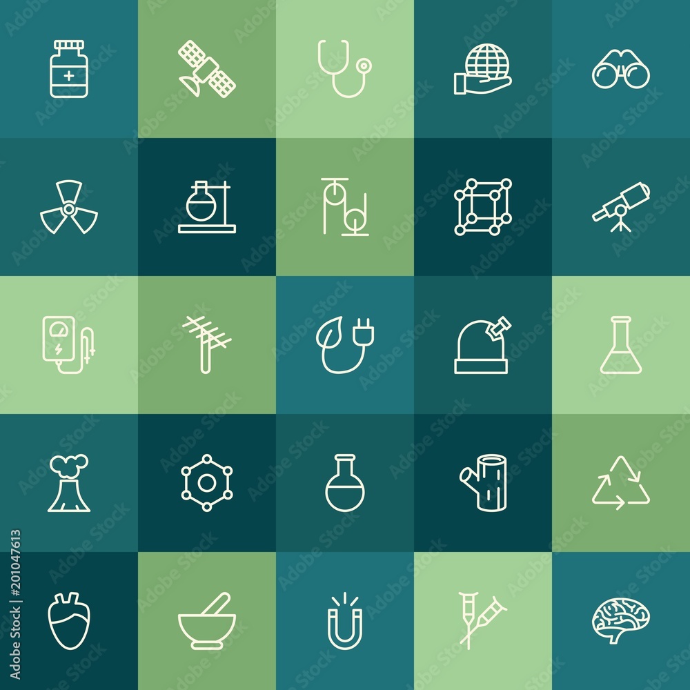 Modern Simple Set of health, science, nature Vector outline Icons. ..Contains such Icons as  earth,  background, recycle,  healthcare, wood and more on green background. Fully Editable. Pixel Perfect.