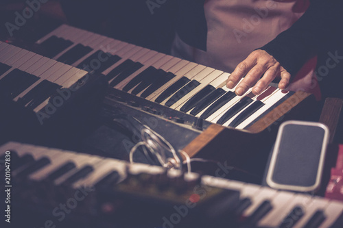 Photography play vintage sinth instrument