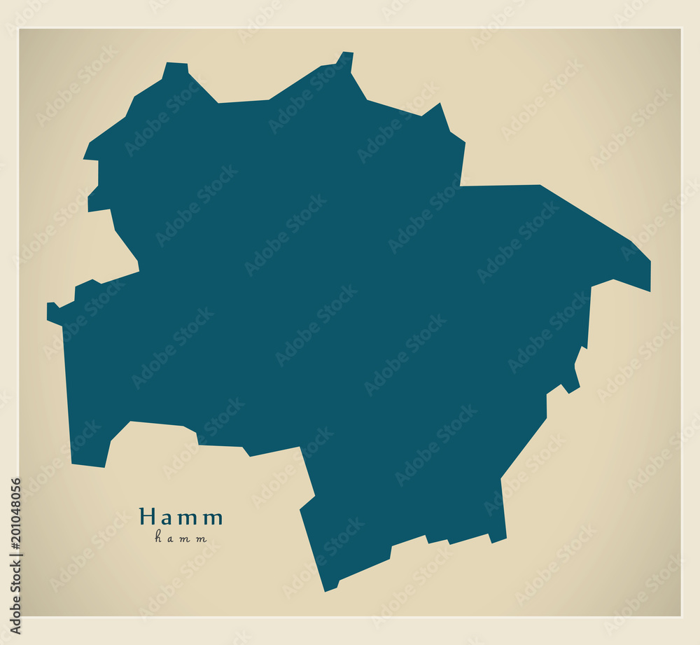 Modern City Map - Hamm city of Germany DE
