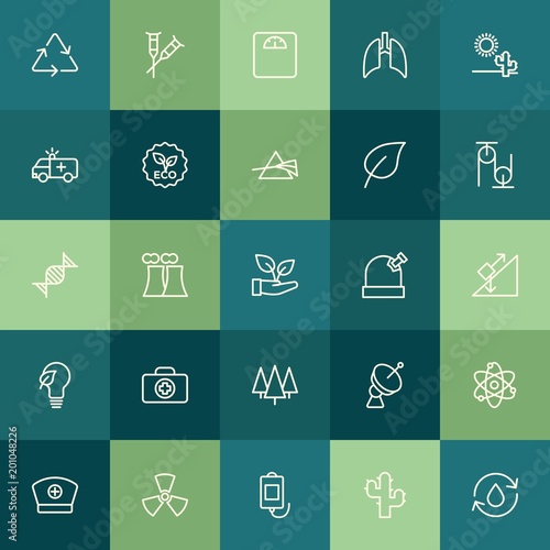 Modern Simple Set of health, science, nature Vector outline Icons. ..Contains such Icons as isolated, power, human, blood, sign, green and more on green background. Fully Editable. Pixel Perfect.