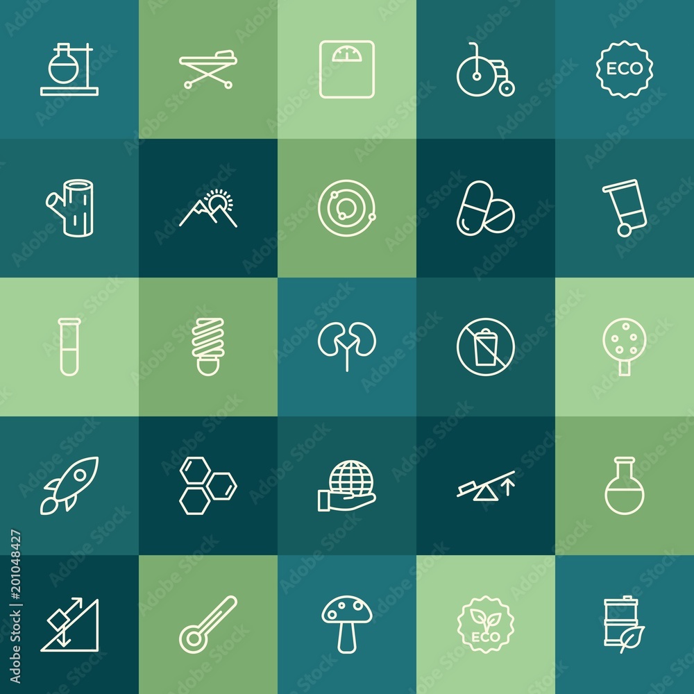 Modern Simple Set of health, science, nature Vector outline Icons. ..Contains such Icons as ecology, plane, experiment, science, flask and more on green background. Fully Editable. Pixel Perfect. Modern Simple Set of health, science, nature Vector outline Icons. ..Contains such Icons as ecology, plane, experiment, science, flask and more on green background. Fully Editable. Pixel Perfect.