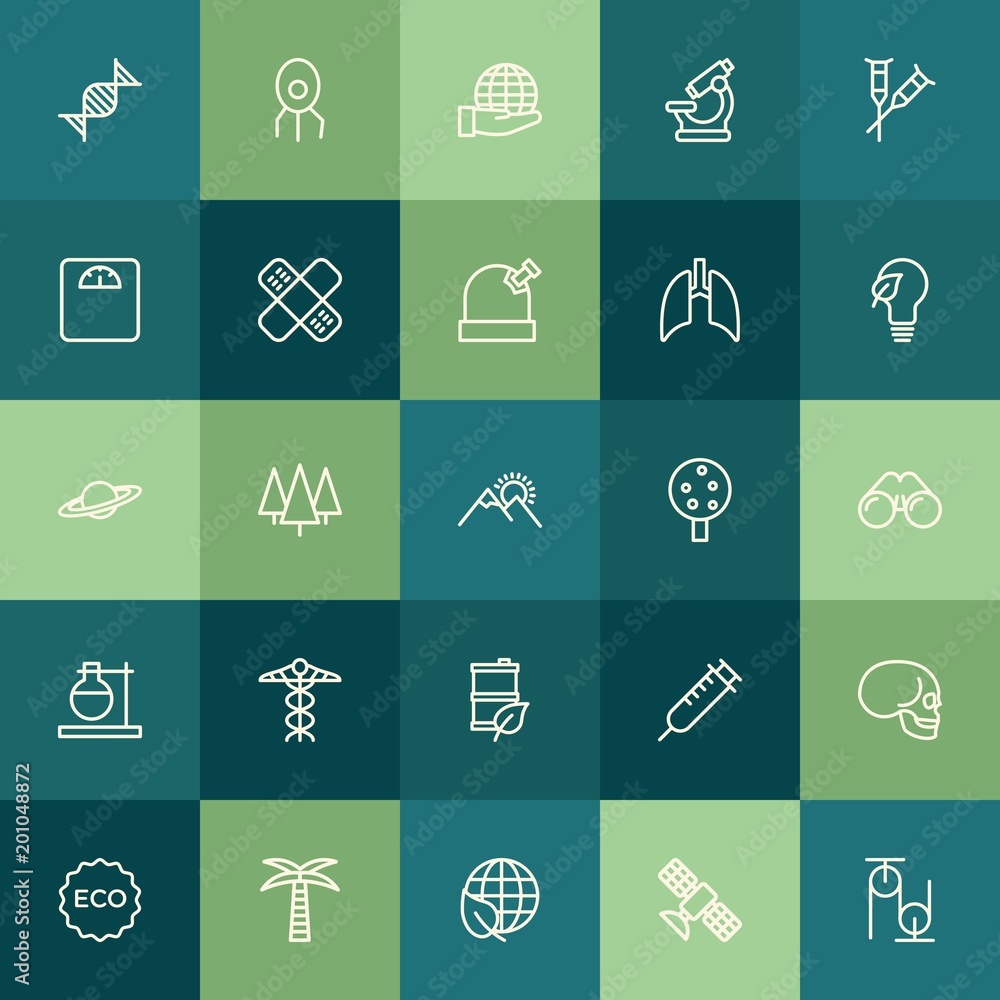Modern Simple Set of health, science, nature Vector outline Icons. ..Contains such Icons as world, palm, human, microscope, landscape and more on green background. Fully Editable. Pixel Perfect. Modern Simple Set of health, science, nature Vector outline Icons. ..Contains such Icons as world, palm, human, microscope, landscape and more on green background. Fully Editable. Pixel Perfect.