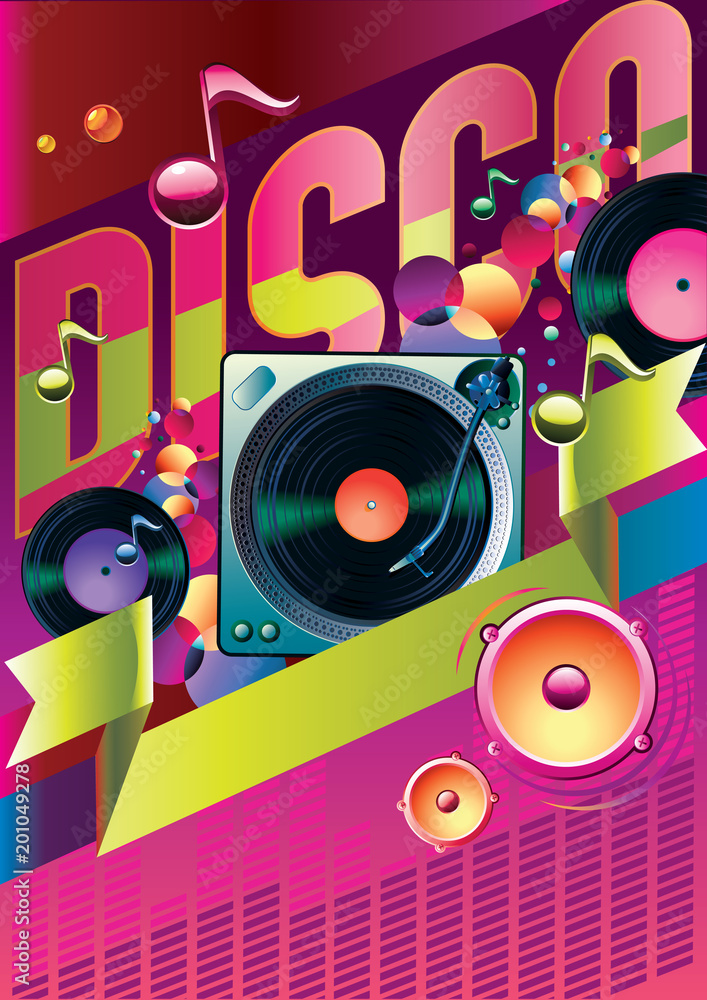 Obraz premium Disco party poster