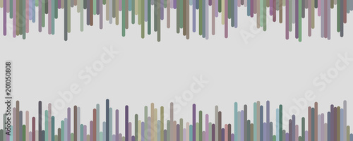 Multicolored banner background template design - horizontal vector graphic from vertical rounded stripes