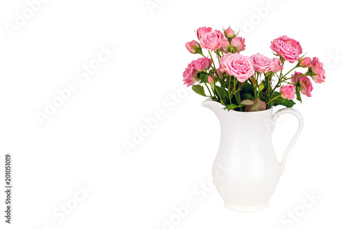 Wallpaper Mural Pink flowers in white jug. Torontodigital.ca