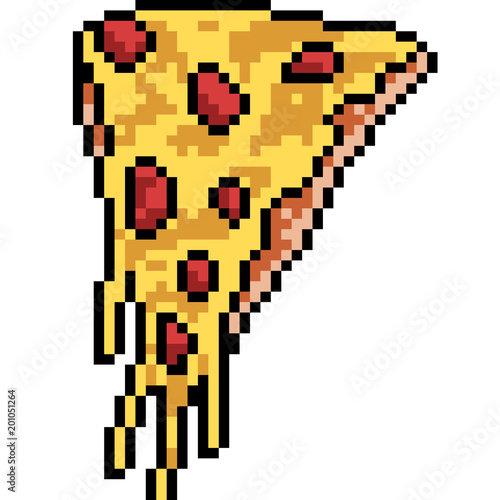 Fototapeta kawałek pizzy w stylu pixel art