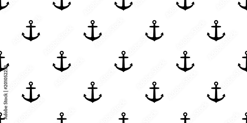 Anchor seamless pattern helm vector maritime nautical sea ocean boat isolated background wallpaper white