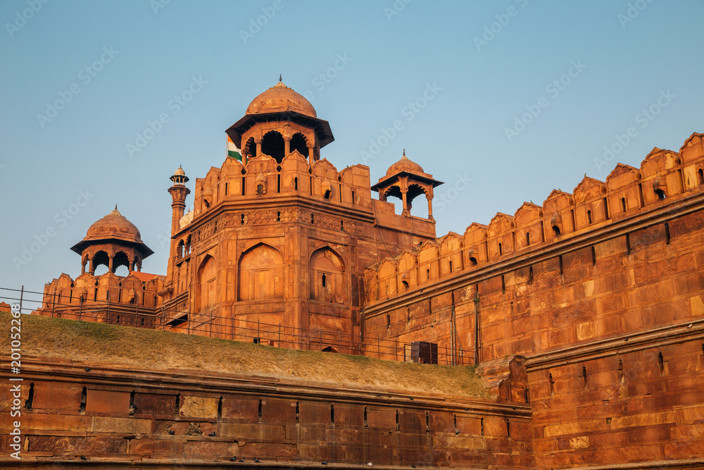 Red Fort ancient ruins in Delhi, India